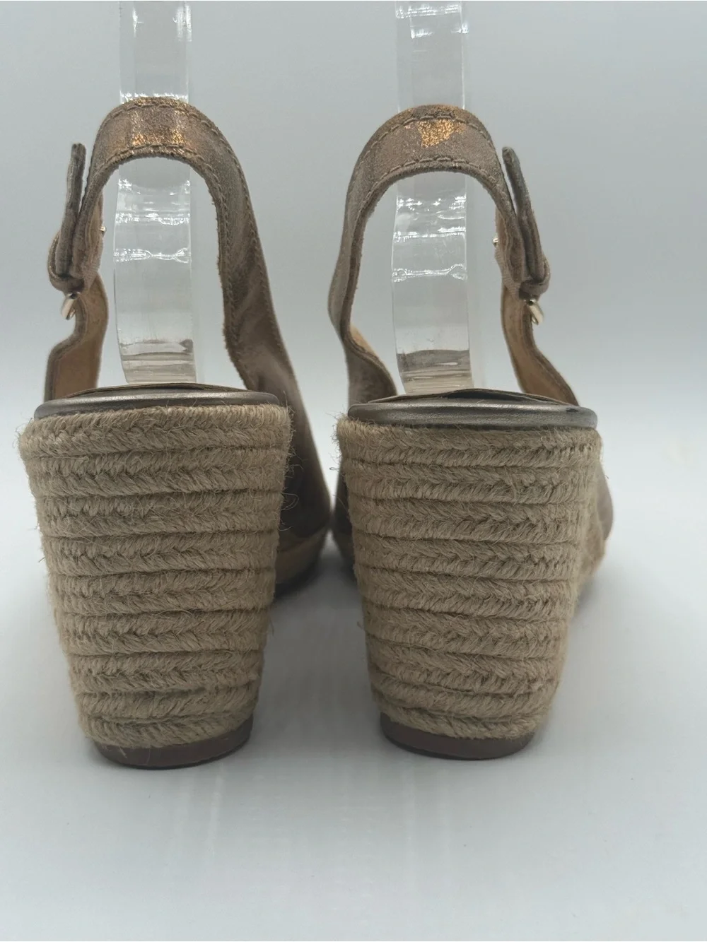 Naturalizer Metallic Floral Espadrille Wedge Slingback Shoes Closed Toes Comfort